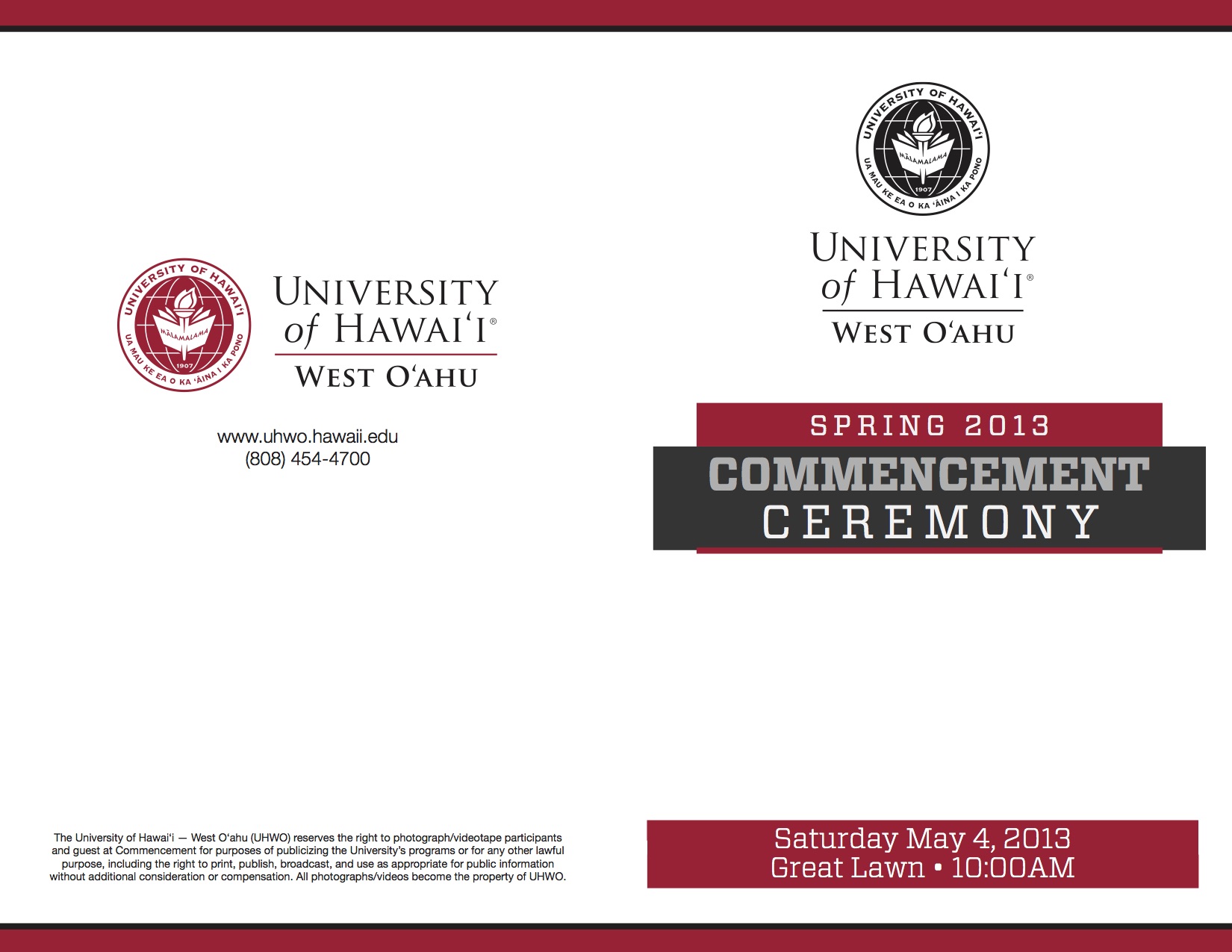 UH West Oahu Spring 2013 Commencement Design Christine Adamos